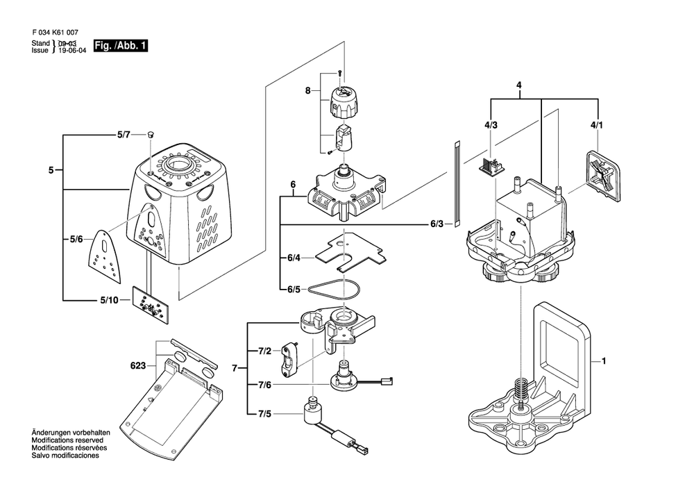 Diagram Diagram and Parts List for LM30 F 034 K61 00G Bosch Laser Level