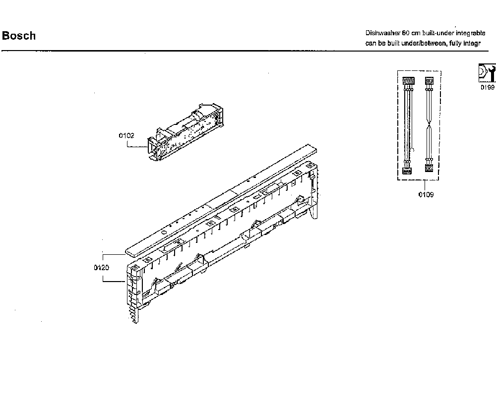 Control panel Diagram and Parts List for SHV9PT53UC 73 Bosch Dishwasher