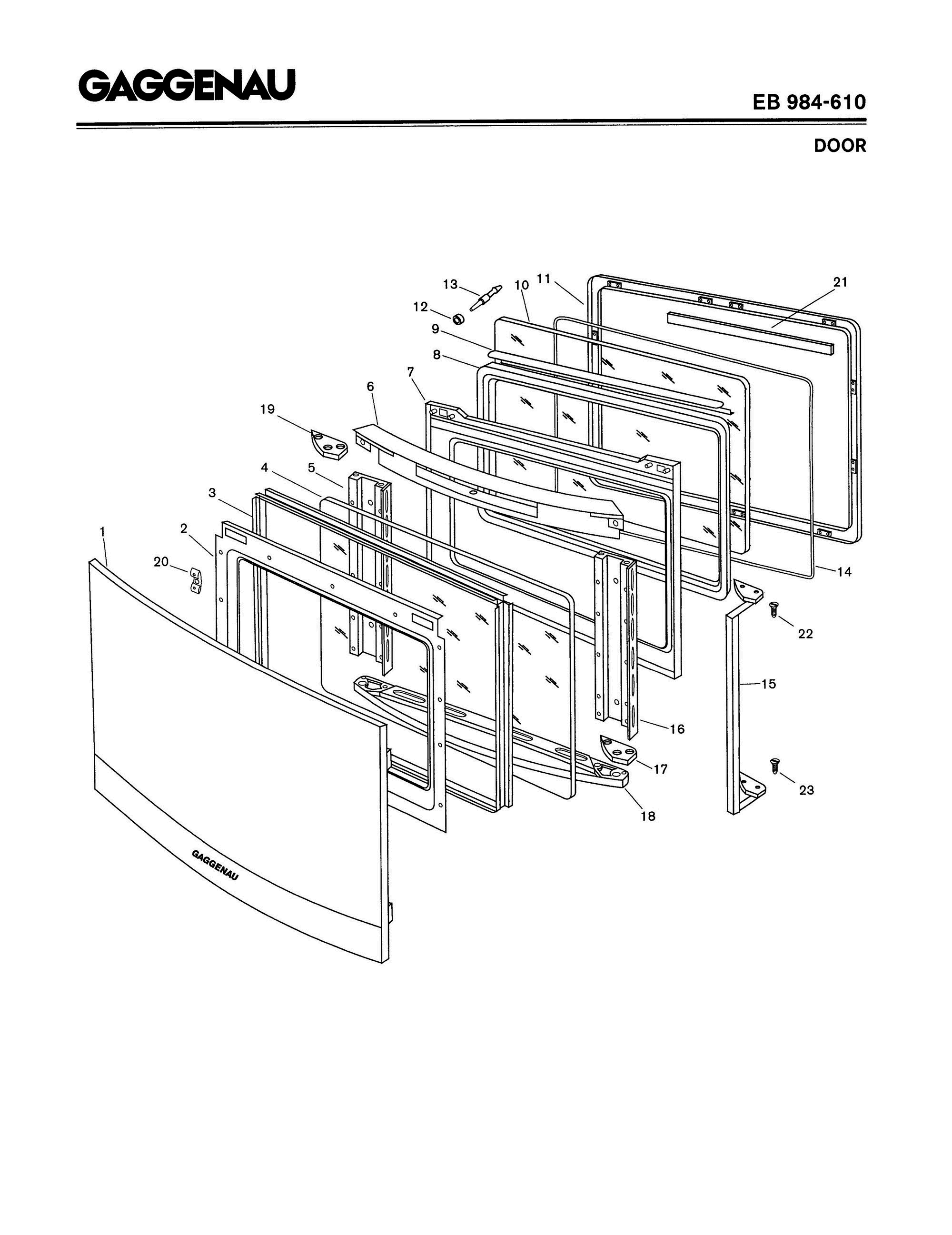04 - DOOR Diagram and Parts List for EB984-610  Bosch Range
