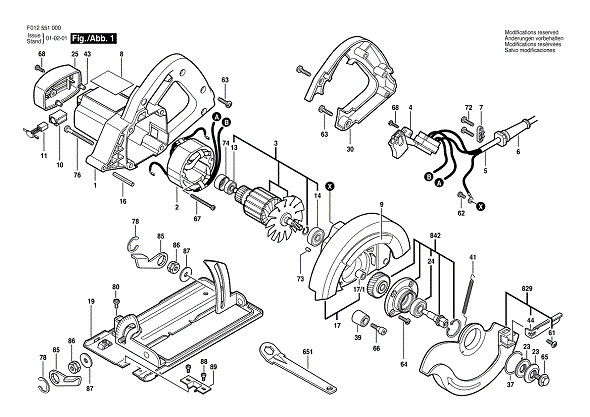 Bosch Hd5510 (F012551000) Diagram and Parts List for HD5510 F012551000 Bosch Circular Saw
