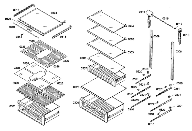 Drawer Assy Diagram and Parts List for T24IR70NSP 35 Thermador Refrigerator