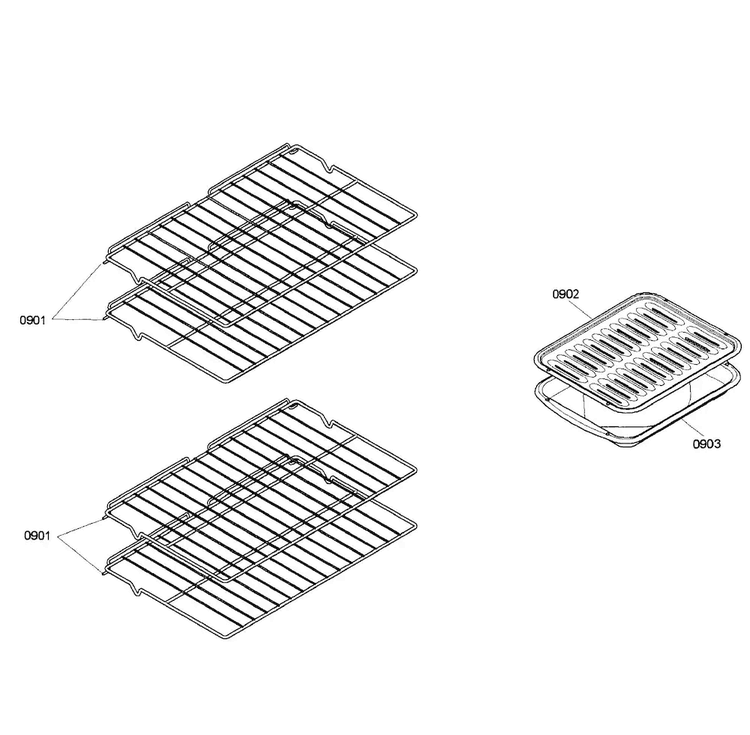 Shelfs Diagram and Parts List for HBL3550UC 03 Bosch Wall Oven
