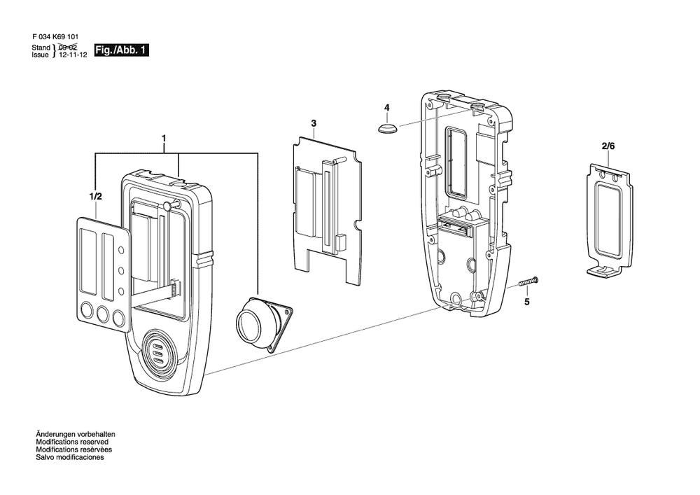 Diagram Diagram and Parts List for LD440G F 034 K69 101 Bosch Laser Level
