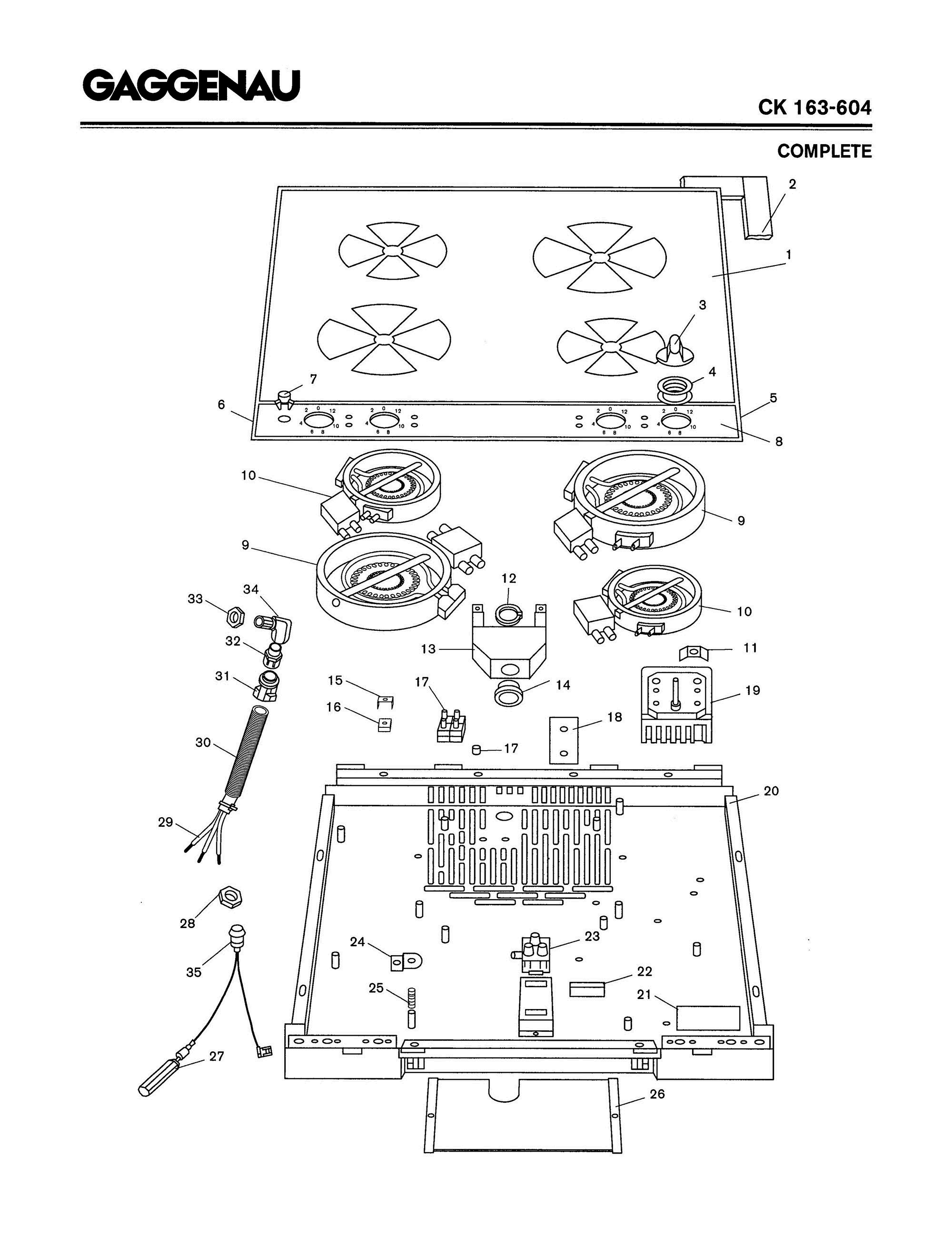 01 - COMPLETE Diagram and Parts List for CK163-604  Bosch Range