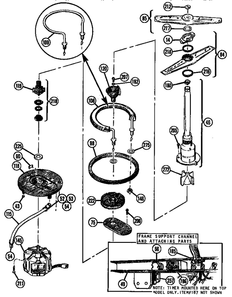 Reversible Pump Diagram and Parts List for CP888000  Thermador Dishwasher