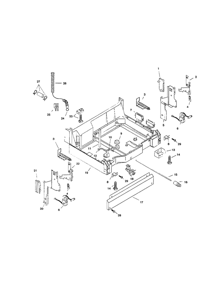 Base Diagram and Parts List for SHI6806UC 06 Bosch Dishwasher