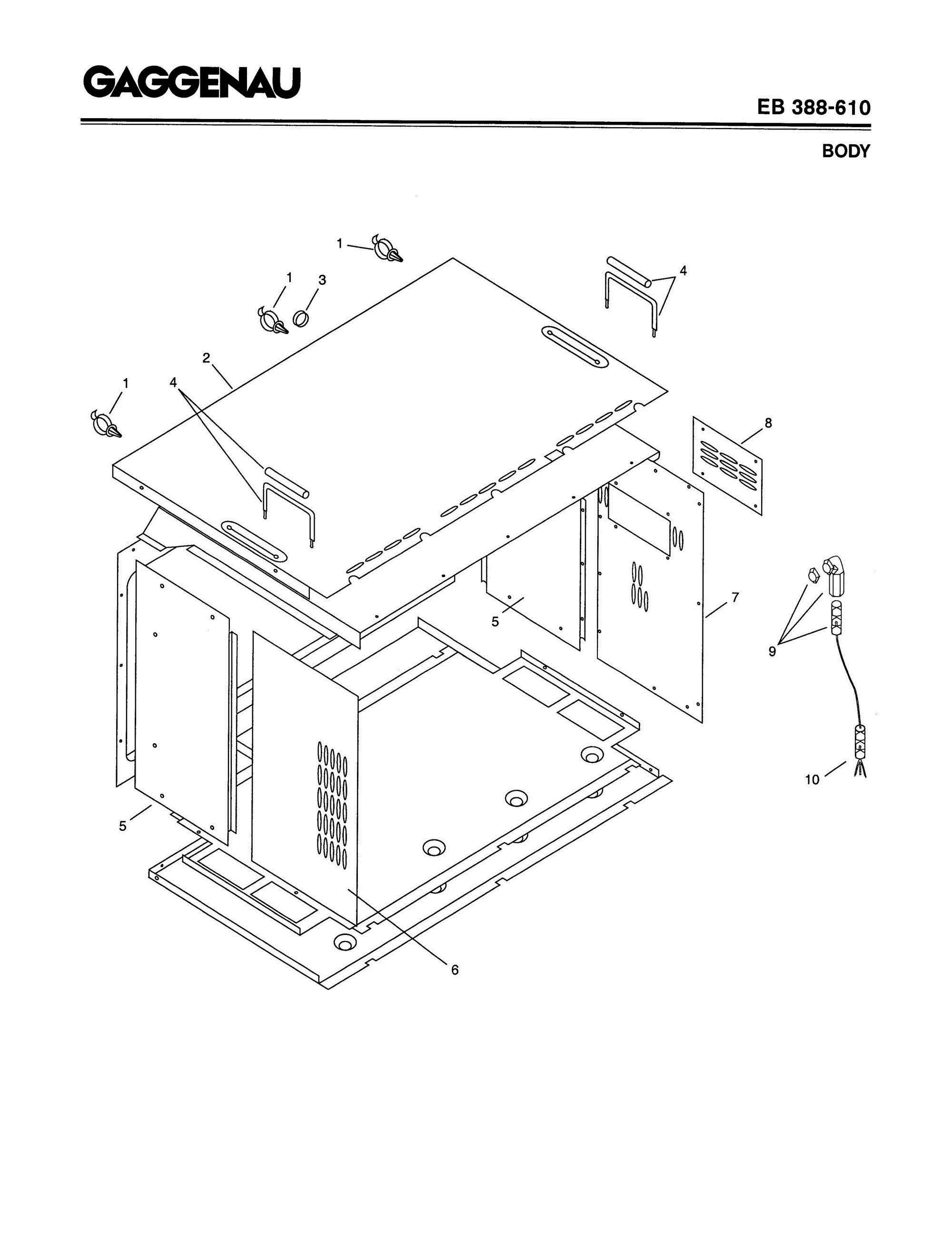 01 - BODY Diagram and Parts List for EB388-610  Bosch Range