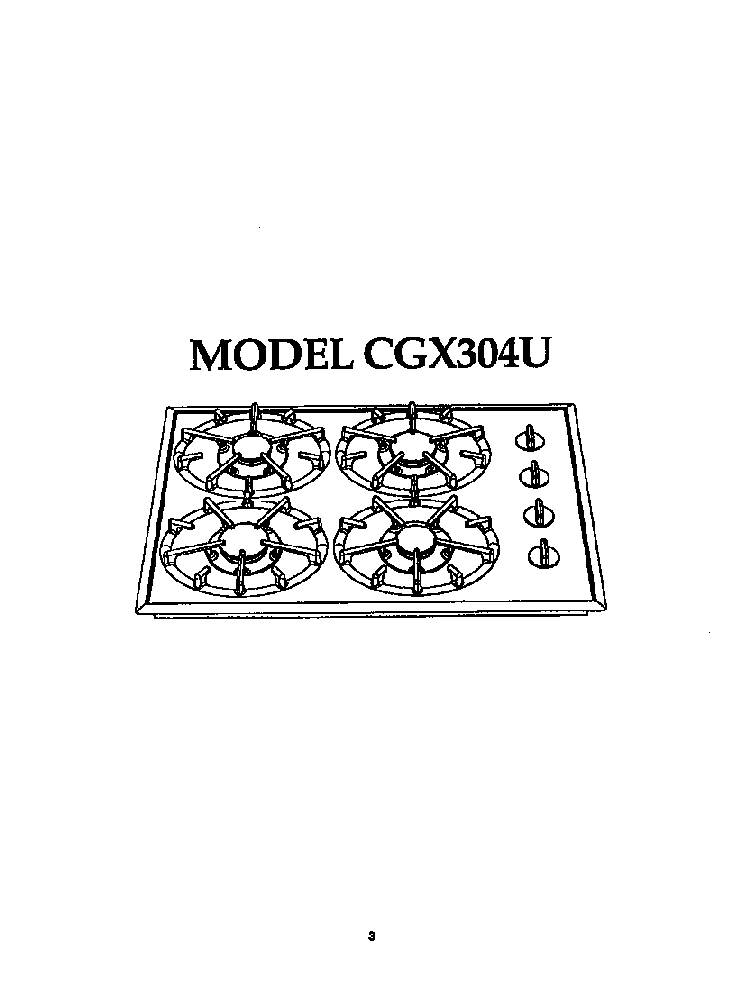 Cooktop Model Cgx304u Diagram and Parts List for CGX304U  Thermador Cooktop