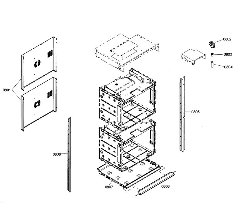 Cabinet Assy Diagram and Parts List for HBL3560UC 01 Bosch Wall Oven
