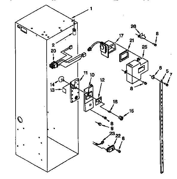 Refrigerator Liner Diagram and Parts List for TSS48QBW00  Thermador Refrigerator