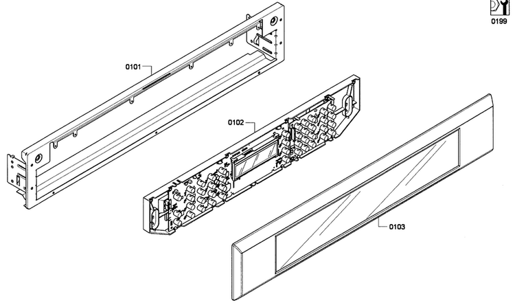 Control Panel Diagram and Parts List for MEMCW301EP-03  Thermador Microwave