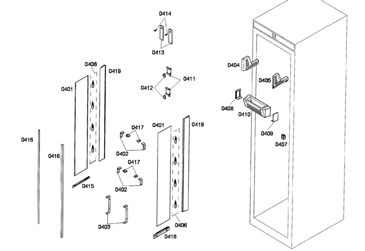Lighting Diagram and Parts List for T24IR70NSP 35 Thermador Refrigerator