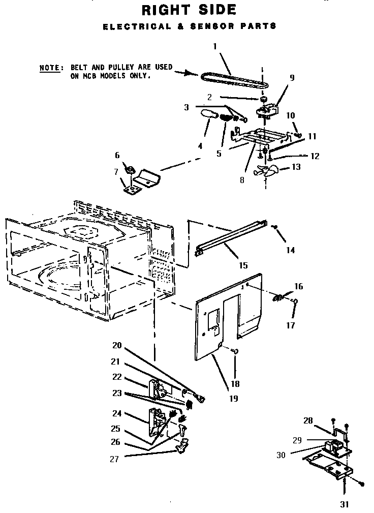 Section 9 Diagram and Parts List for MB245  Thermador Microwave