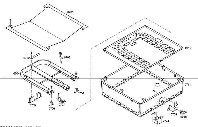 Oven Burner Diagram and Parts List for PRL304EG04  Thermador Range