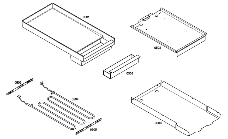 Griddle Assy Diagram and Parts List for PRD364EDG02  Thermador Range
