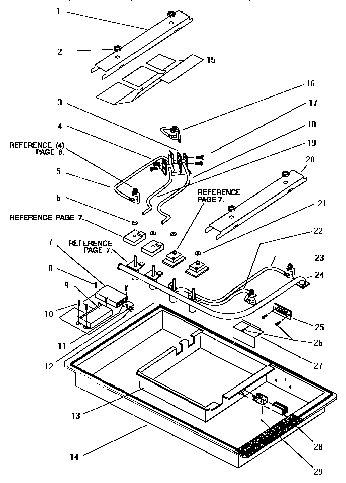 Burner Box Diagram and Parts List for SGS36GW  Thermador Cooktop