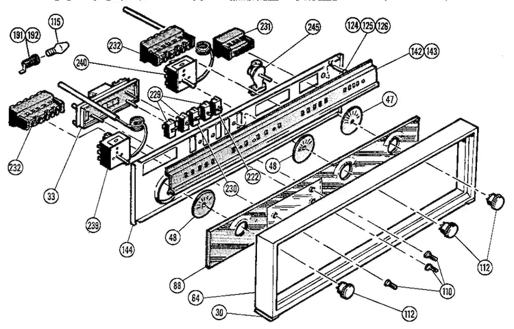 Control Panel Diagram and Parts List for CMT20  Thermador Microwave