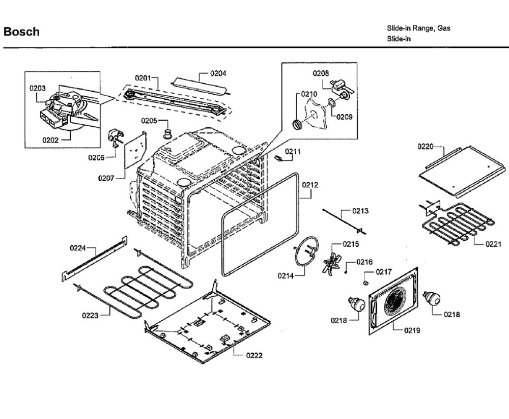 Oven Diagram and Parts List for HDI7282U 06 Bosch Range