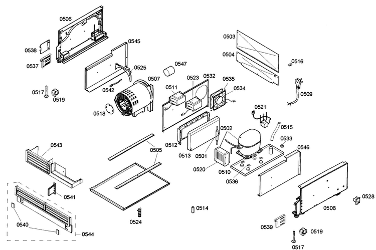 Compressor Diagram and Parts List for T24IR70NSP 40 Thermador Refrigerator