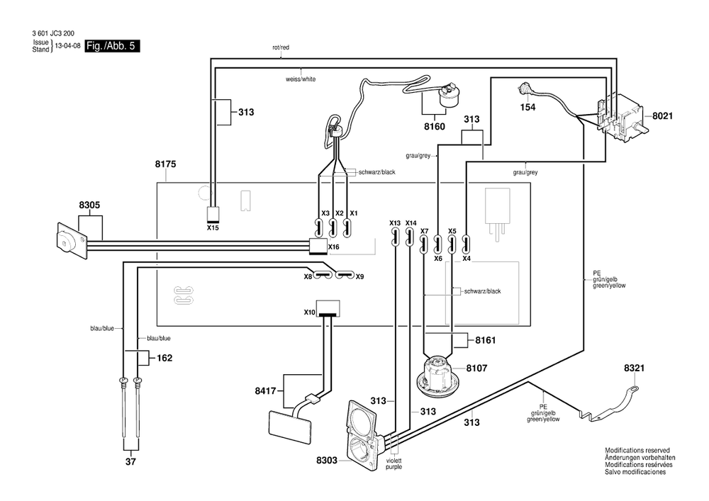 Diagram 5 Diagram and Parts List for GAS35LAFC 3 601 JC3 280 Bosch Utility Vacuum