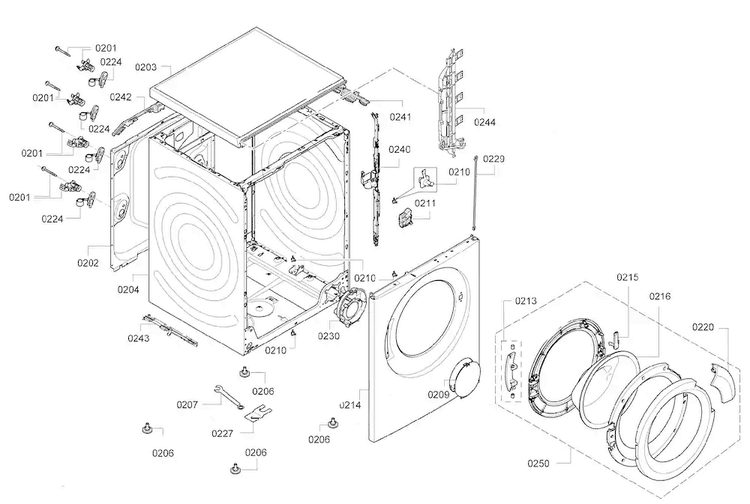 Base Assy Diagram and Parts List for WAP24200UC 05 Bosch Washer
