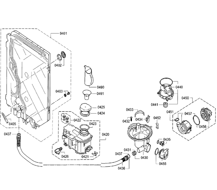 Pump Diagram and Parts List for SGE68U55UC 98 Bosch Dishwasher