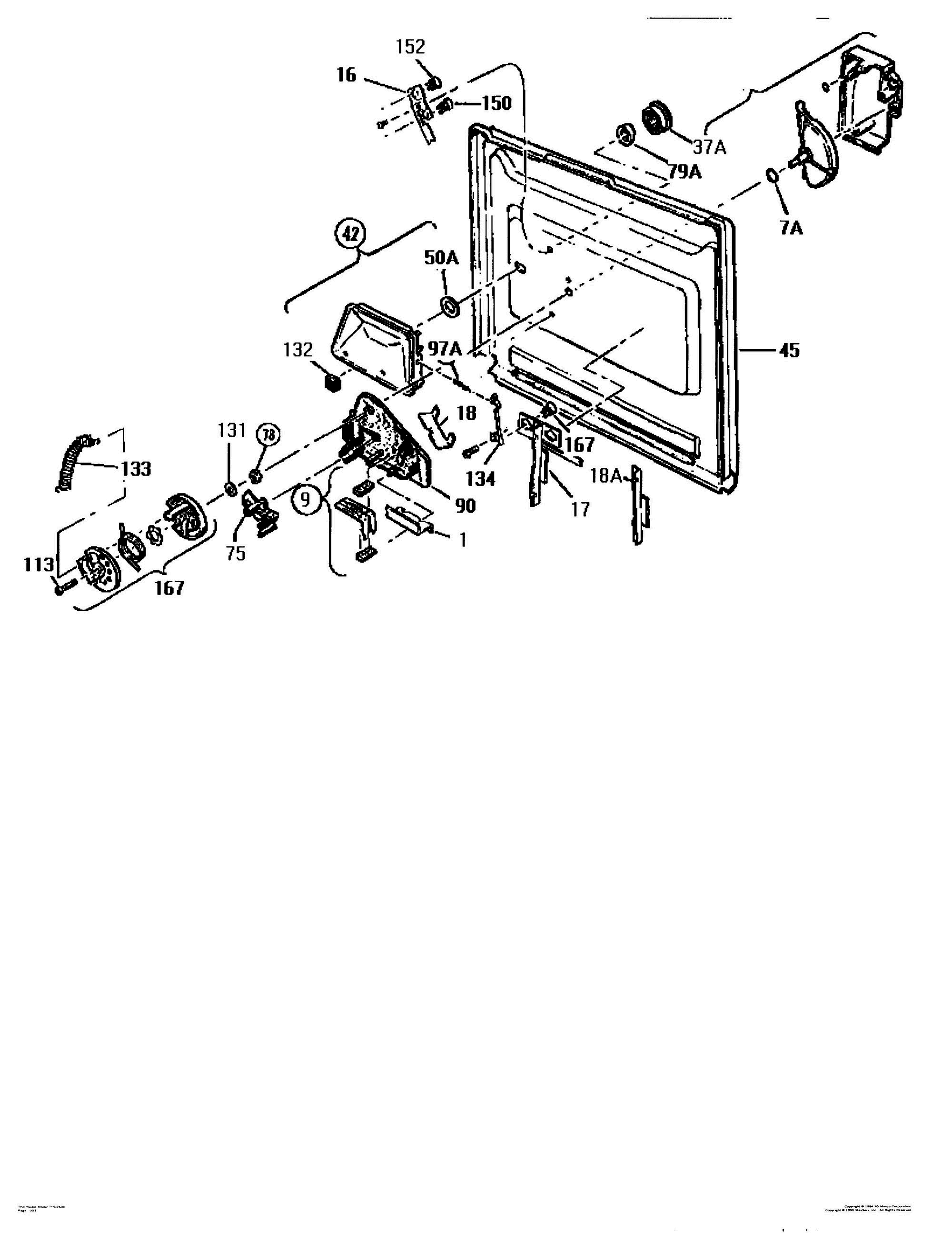 03 - INNER DOOR Diagram and Parts List for THD-2600  Bosch Dishwasher