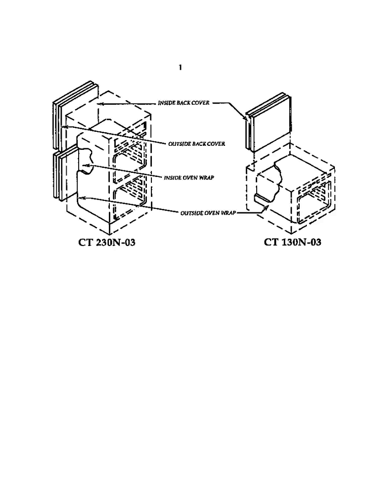 Oven Insulation Kit Diagram and Parts List for CT130-03  Thermador Wall Oven