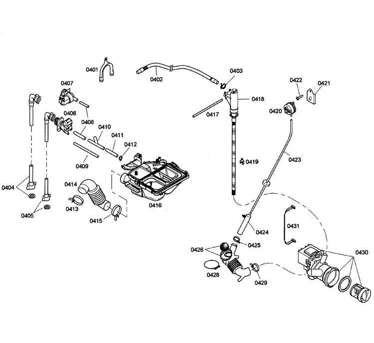 Pump/dispenser Diagram and Parts List for WFMC5301UC 04 Bosch Washer