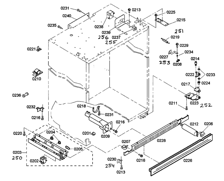 Cabinet Parts Diagram and Parts List for KBUIT4275E 01 Thermador Refrigerator