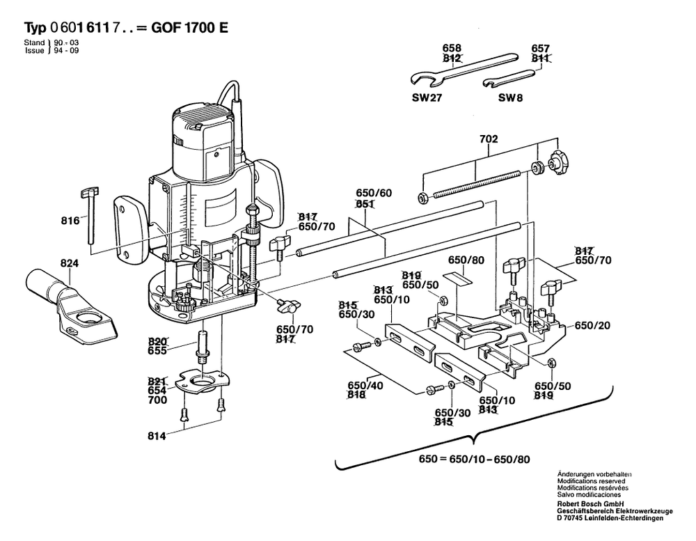 Diagram 2 Diagram and Parts List for 0601611739  Bosch Router