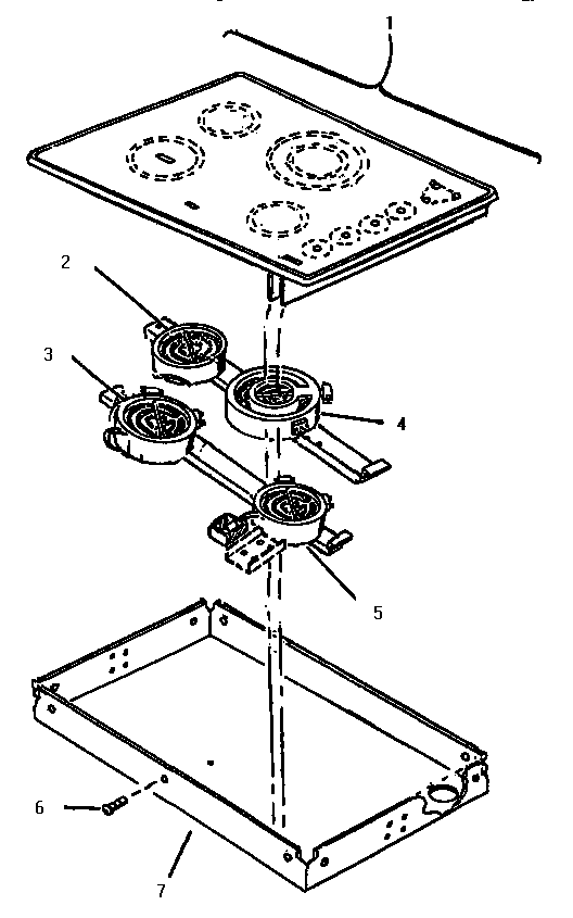 Body And Elements Diagram and Parts List for CR30W  Thermador Cooktop