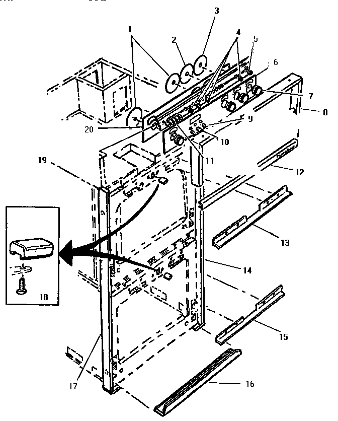 Trim, Deflectors & Control Panel Diagram and Parts List for CMT227W  Thermador Microwave