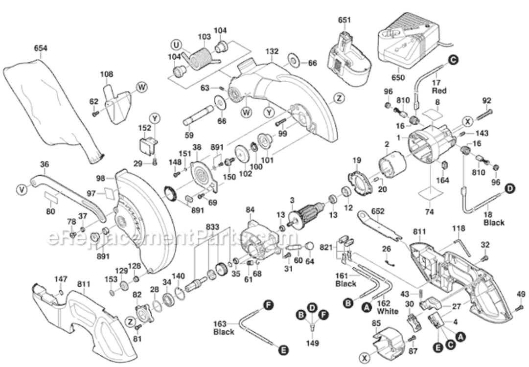 Page A Diagram and Parts List for 3918 0601663439 Bosch Miter Saw