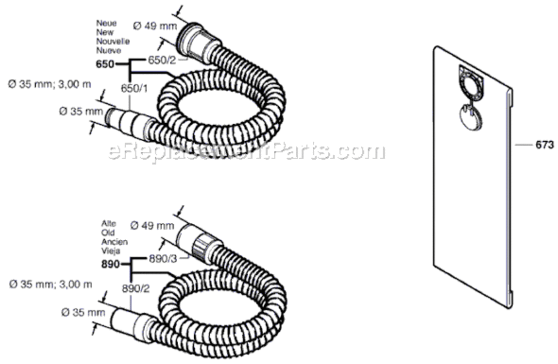 Page C Diagram and Parts List for 3931A 0601989161 Bosch Utility Vacuum
