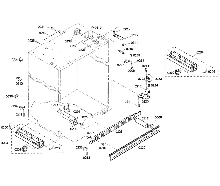 Cabinet 1 Diagram and Parts List for KBUDT4255E 04 Thermador Refrigerator