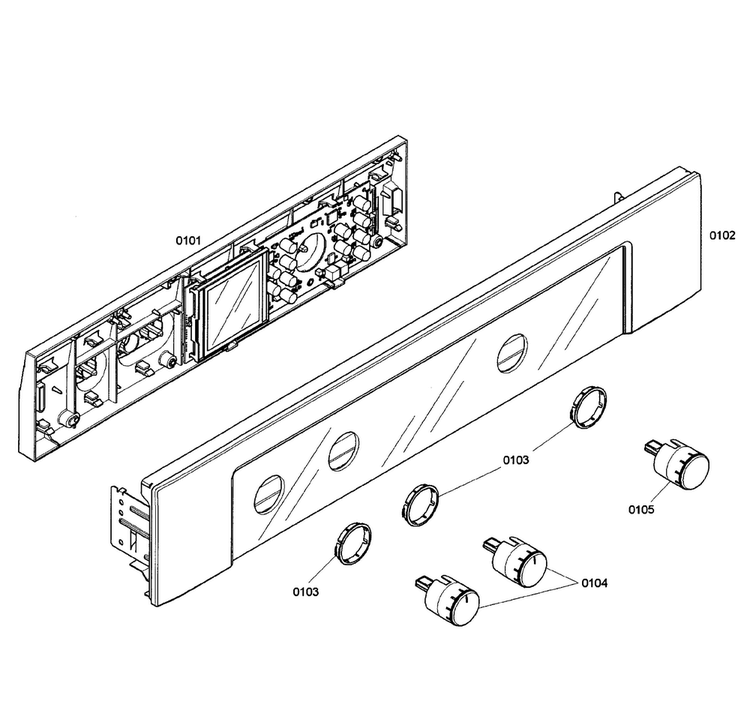 Control Panel Diagram and Parts List for HBL5620UC 03 Bosch Wall Oven
