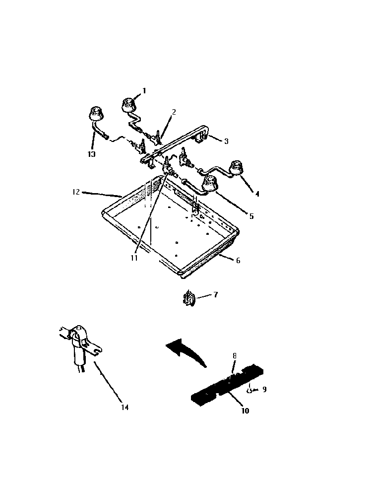 Burner - Gth30, Gth30lp Diagram and Parts List for GTH30LP  Thermador Cooktop