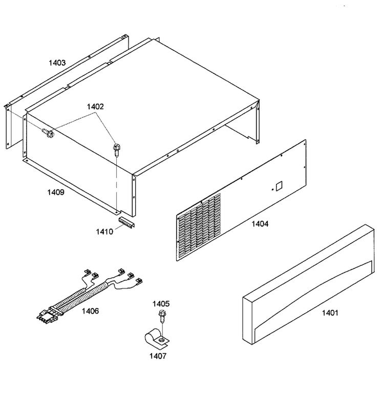 Cabinet 4 Diagram and Parts List for KBUDT4255E 04 Thermador Refrigerator