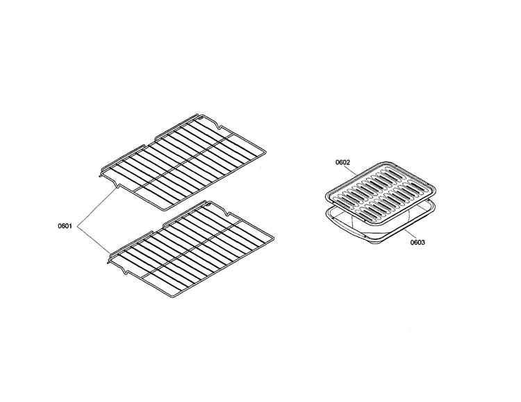 Shelf/rack Diagram and Parts List for HBL3320UC 01 Bosch Wall Oven