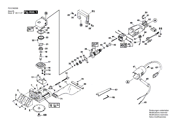 Bosch 1605type1 (F012x60599) Diagram and Parts List for 1605 (TYPE 1)(F012X60599) Bosch Miscellaneous