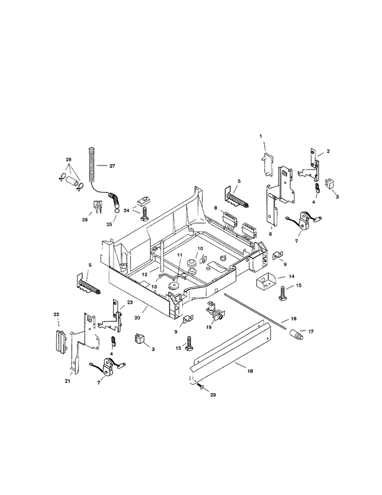 Base Diagram and Parts List for SHU5316UC 12 Bosch Dishwasher