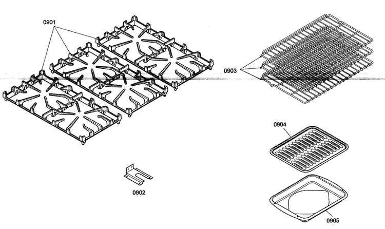 Accessory Diagram and Parts List for PRG366EH01  Thermador Range
