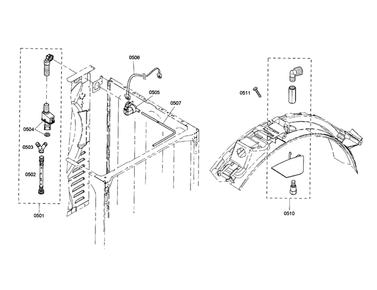 Supply Hose/adapter Kit Diagram and Parts List for WTMC553SUC 06 Bosch Dryer