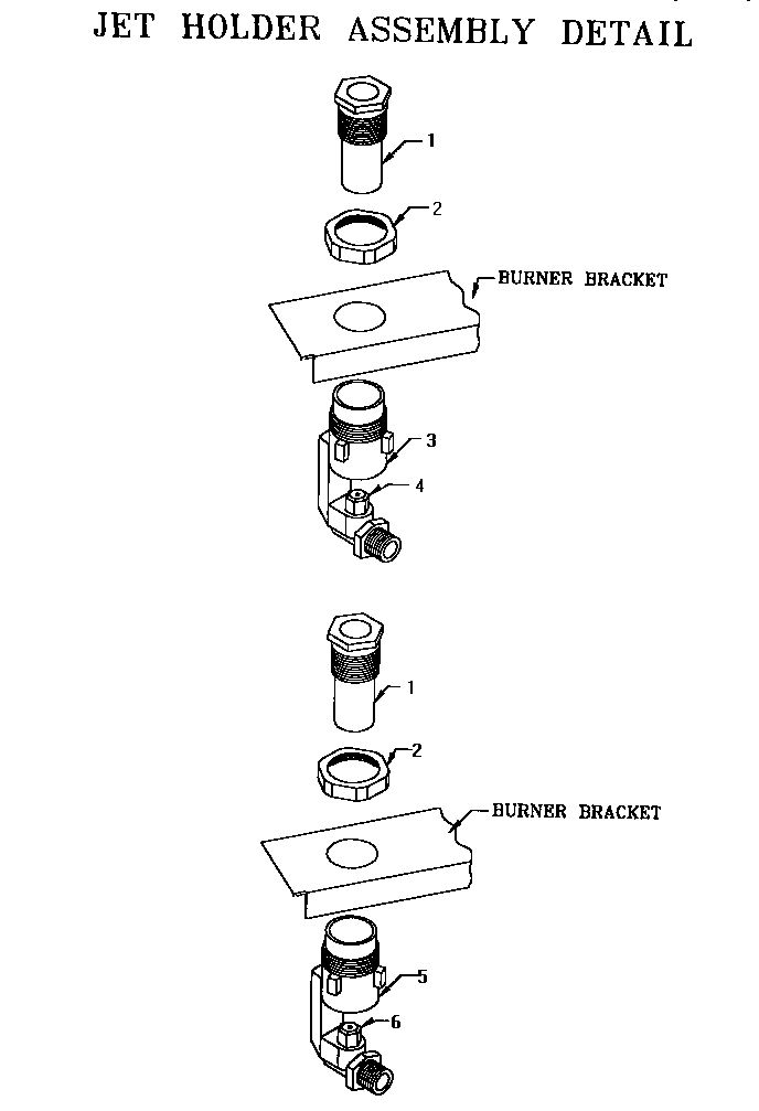 Jet Holder Detail Diagram and Parts List for SGC304RS  Thermador Cooktop