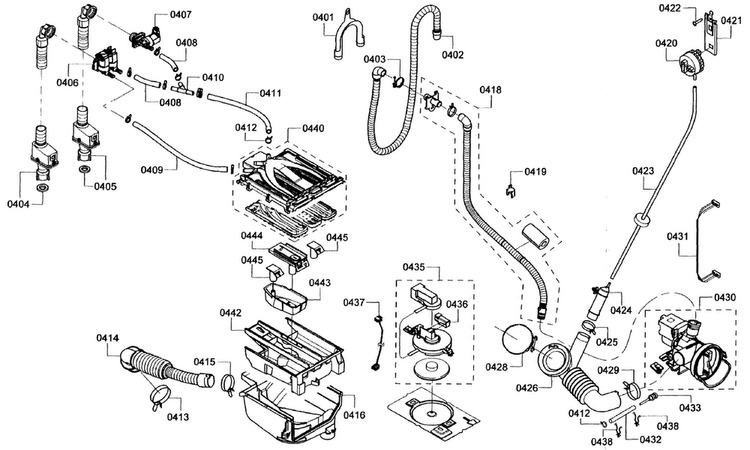 Dispenser Diagram and Parts List for WFVC844PUC 26 Bosch Washer