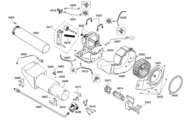 Motor Assy Diagram and Parts List for WTMC5530UC 06 Bosch Dryer