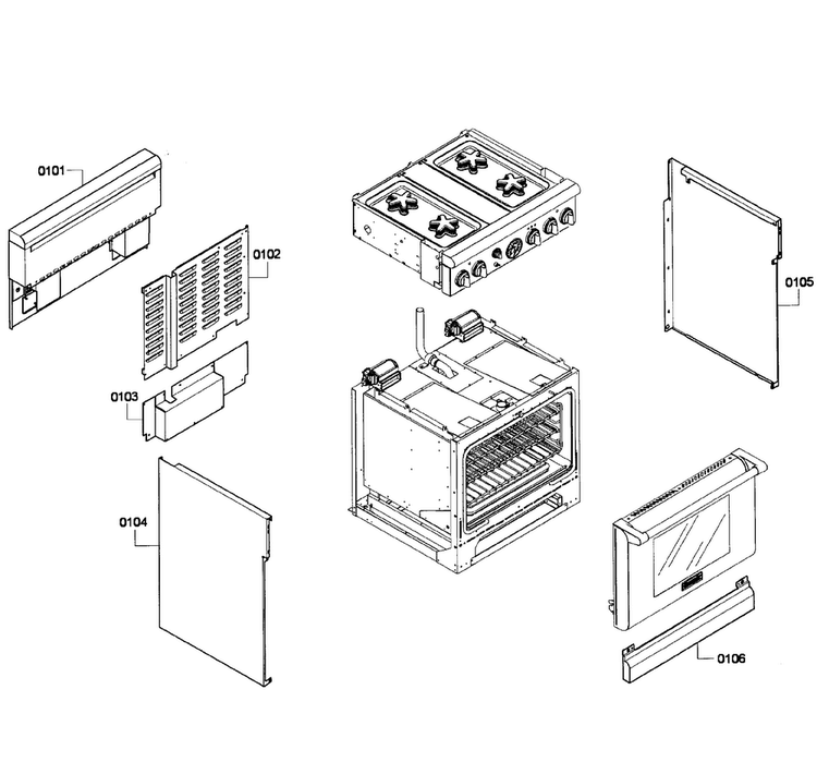 Main Assy Diagram and Parts List for PRD304EG 07 Thermador Range