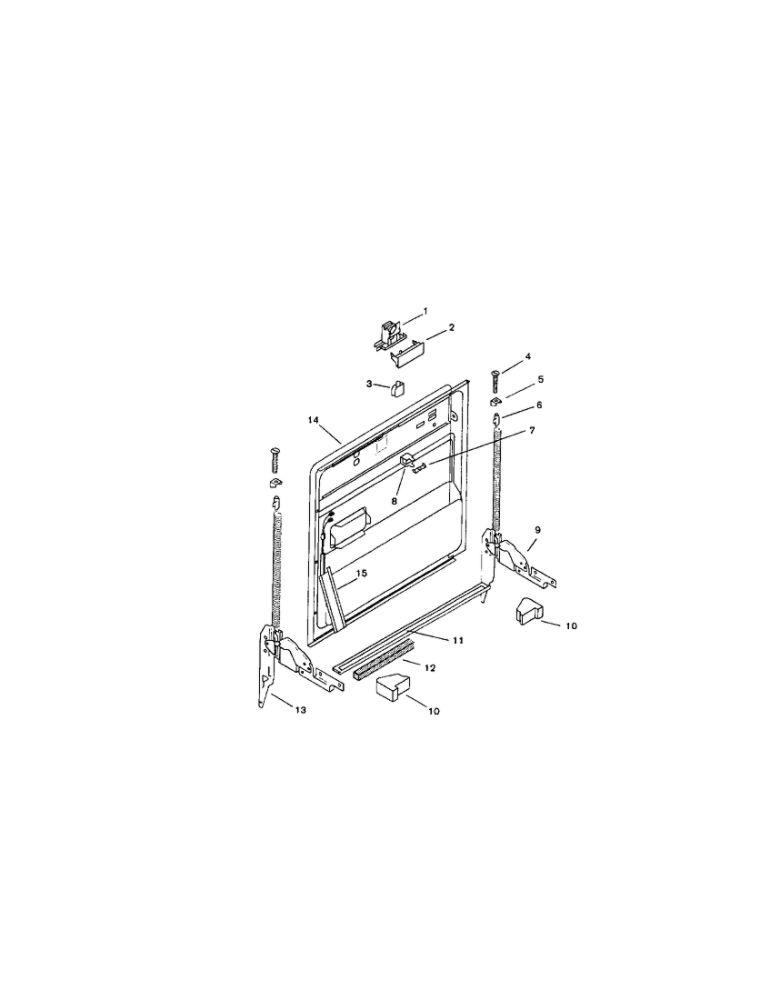 Inner Door Diagram and Parts List for SMU7052US 02 Bosch Dishwasher
