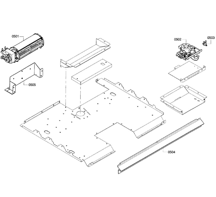 Fan Cooling Diagram and Parts List for HBN5650UC 10 Bosch Wall Oven